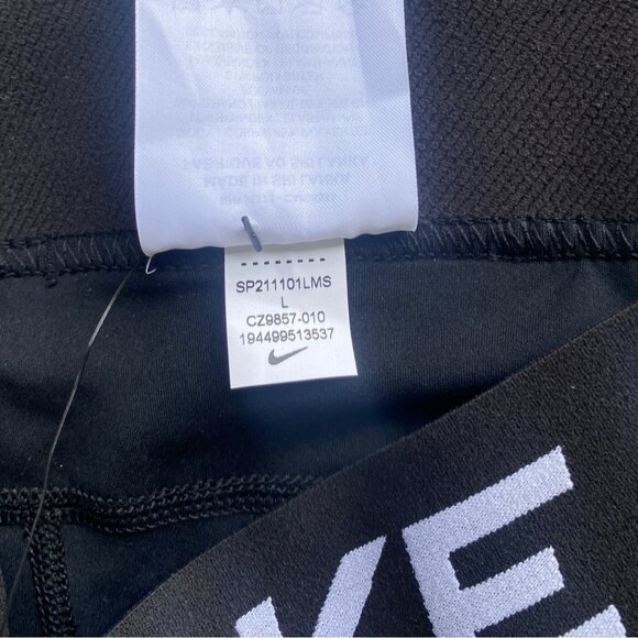 NWT Nike Pro Tight Fit Training Shorts Large Black Inseam 3" Stretch Support - Picture 5 of 7